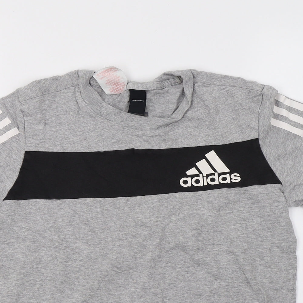 adidas Boys Grey   Basic T-Shirt Size 11-12 Years
