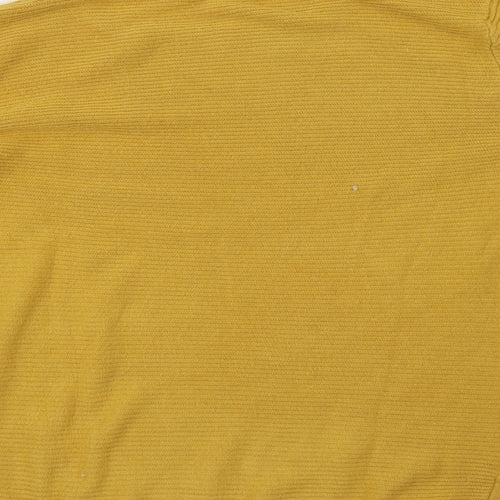 Classic Womens Yellow  Knit Pullover Sweatshirt Size 8