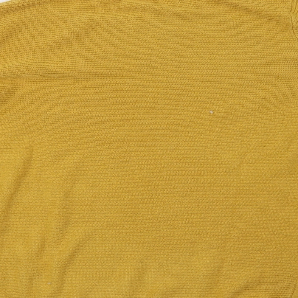 Classic Womens Yellow  Knit Pullover Sweatshirt Size 8