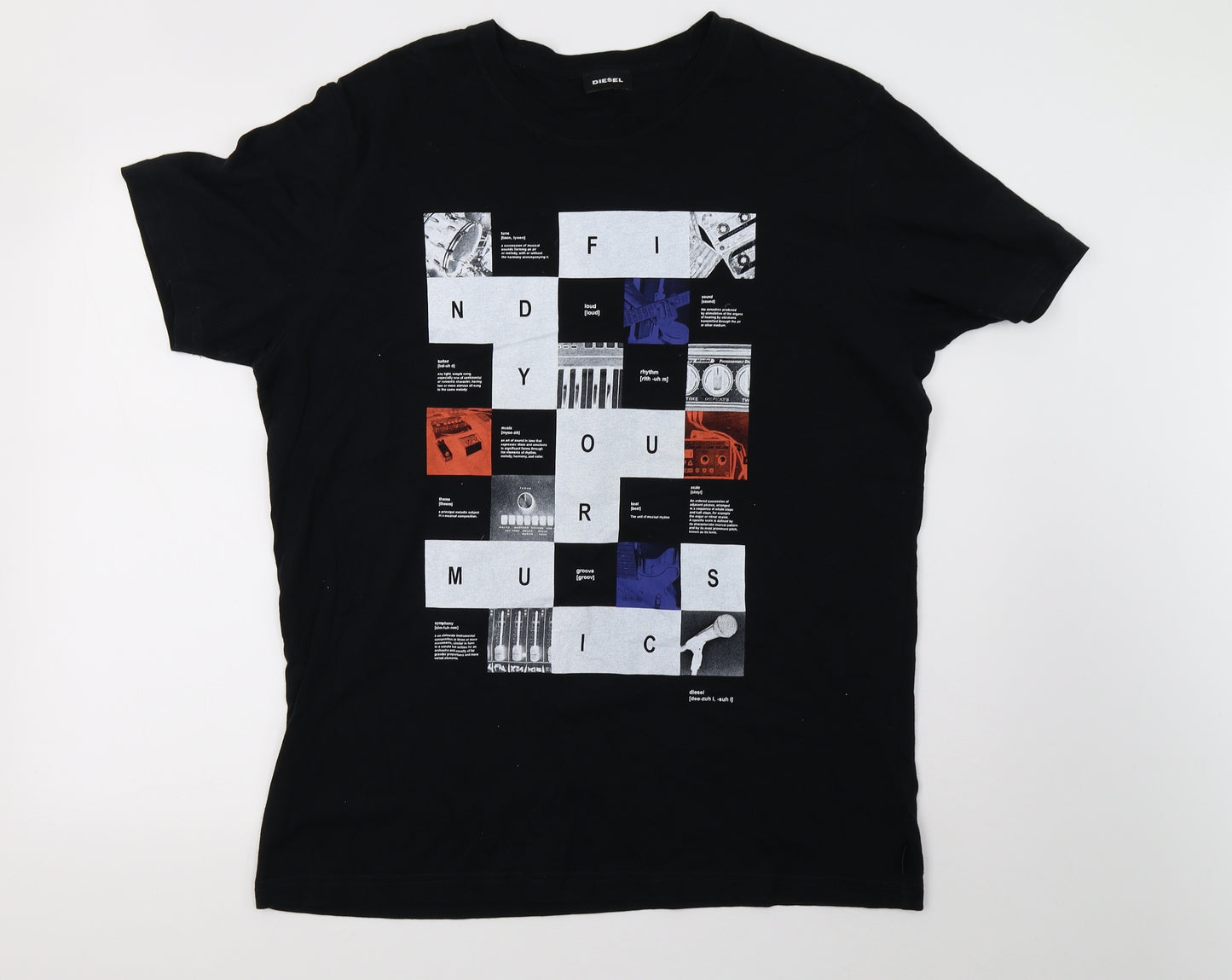 Diesel Mens Black    T-Shirt Size XL
