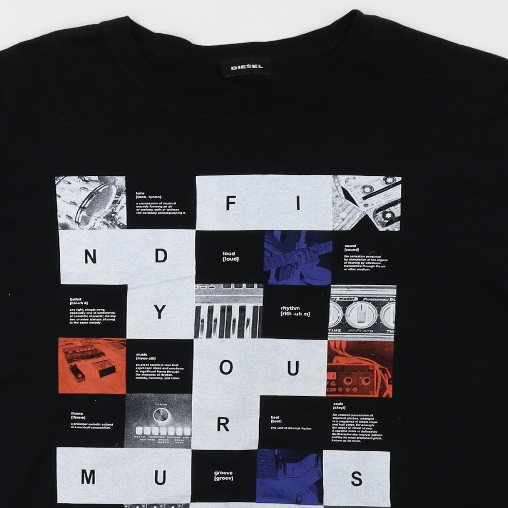 Diesel Mens Black    T-Shirt Size XL