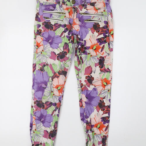 River Island Womens Multicoloured Floral Denim Skinny Jeans Size 12 L27 in