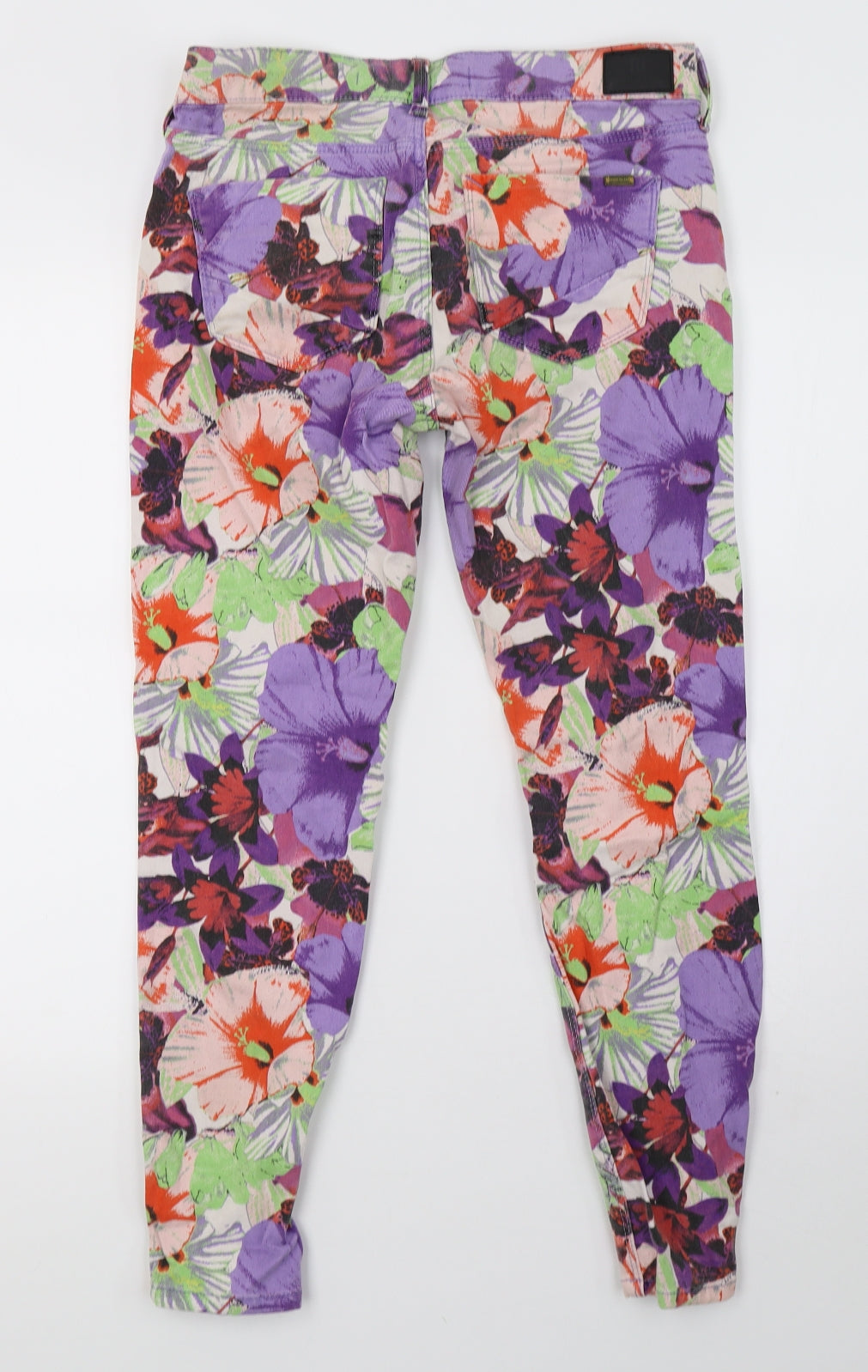 River Island Womens Multicoloured Floral Denim Skinny Jeans Size 12 L27 in