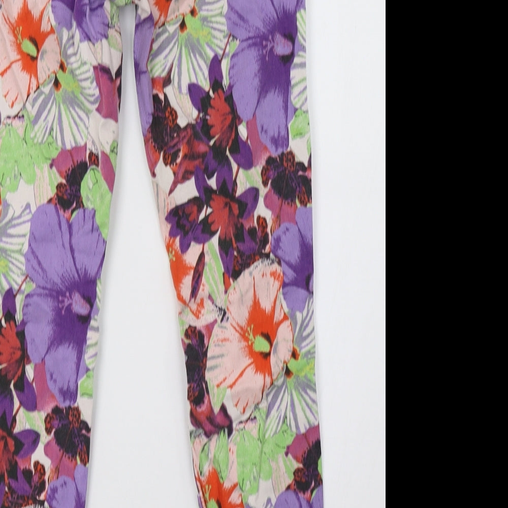 River Island Womens Multicoloured Floral Denim Skinny Jeans Size 12 L27 in