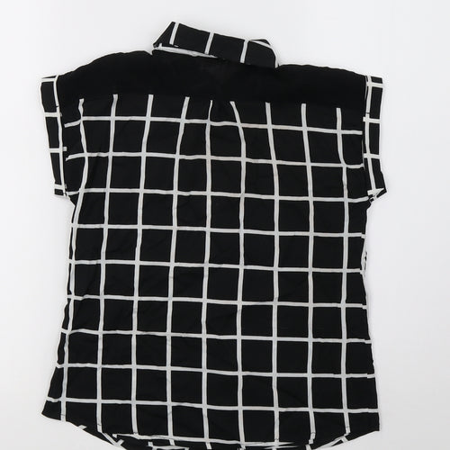 River Island Girls Black Check  Basic Button-Up Size 10 Years