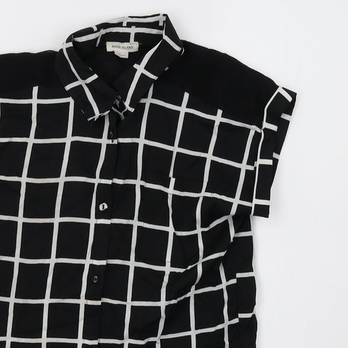 River Island Girls Black Check  Basic Button-Up Size 10 Years