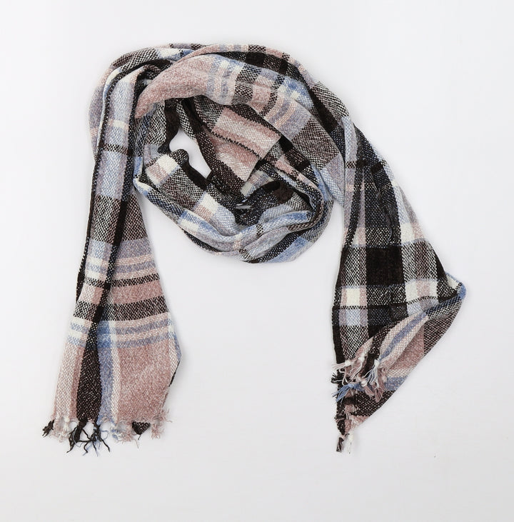 Preworn Unisex Brown Check Knit Scarf