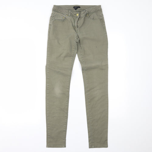H&M Womens Green  Denim Skinny Jeans Size 10 L28 in