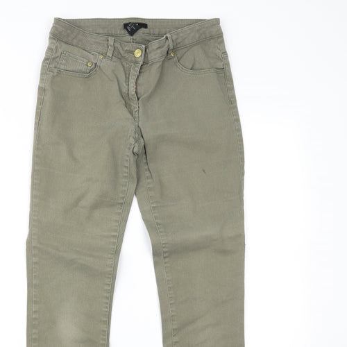 H&M Womens Green  Denim Skinny Jeans Size 10 L28 in