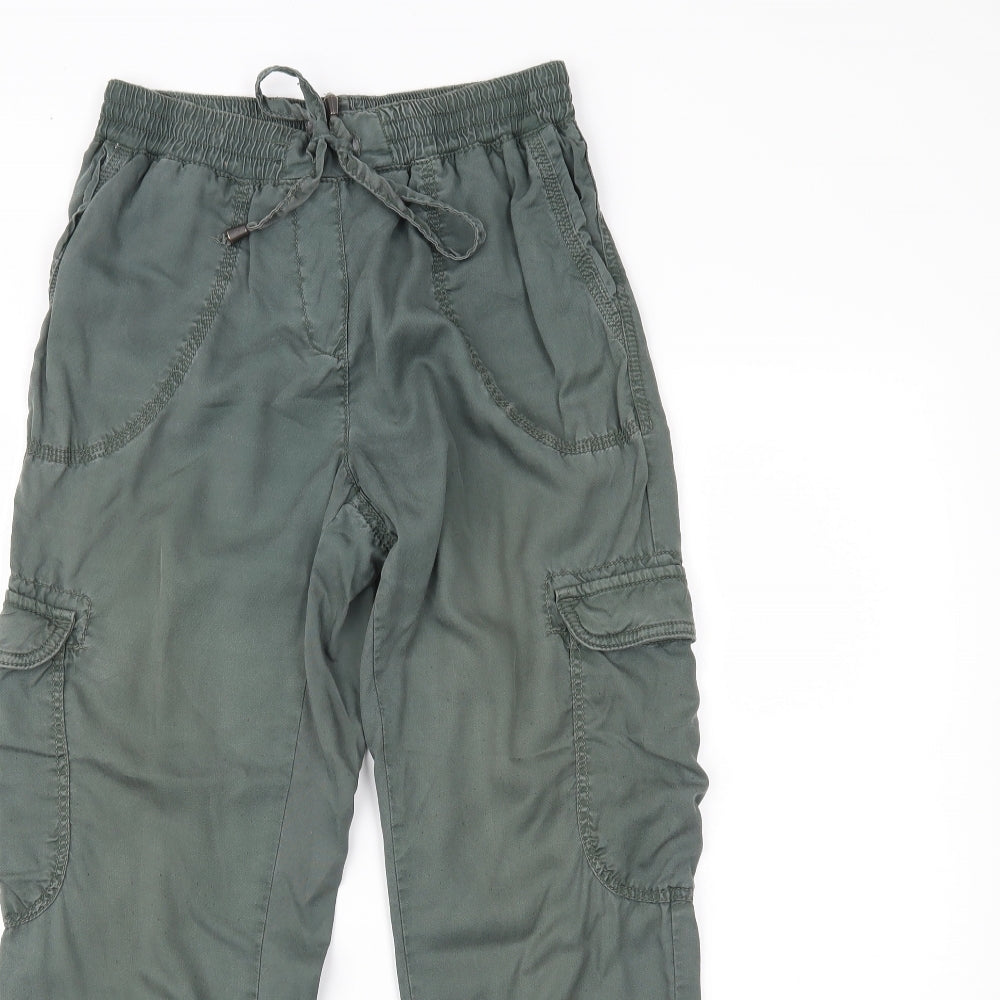 NEXT Womens Green   Cargo Trousers Size 8 L27 in