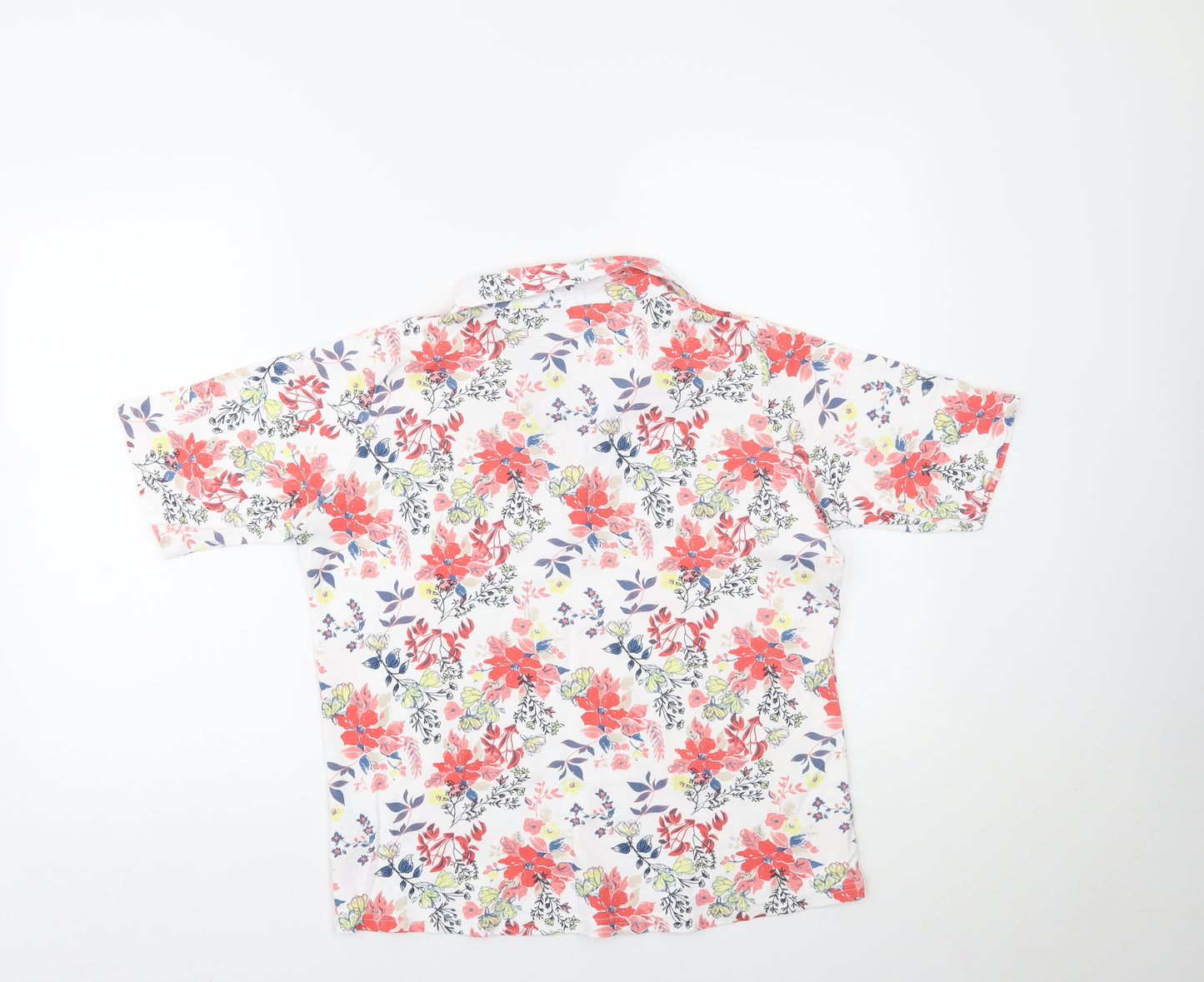 Isle Essentials Womens Multicoloured Floral  Basic Polo Size M