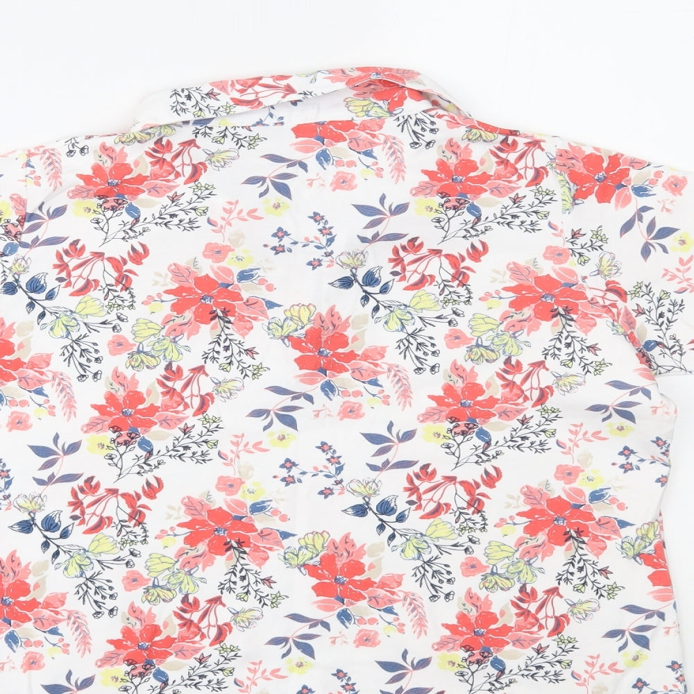 Isle Essentials Womens Multicoloured Floral  Basic Polo Size M