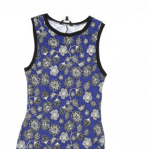 New Look Womens Blue Floral  Bodycon  Size 12