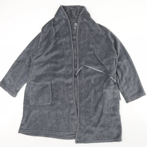 Love To Lounge Womens Grey Solid Fleece Babydoll Robe Size M