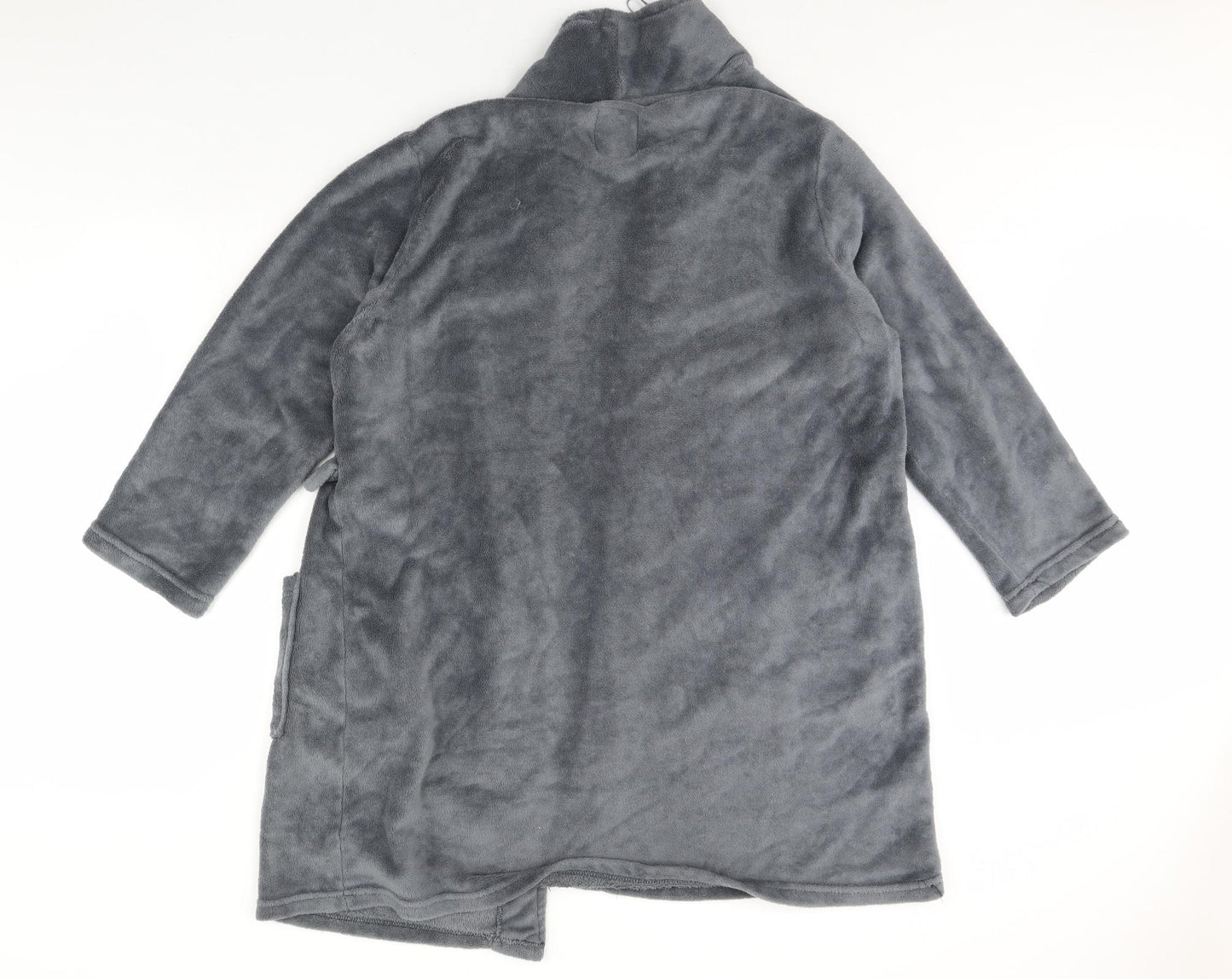 Love To Lounge Womens Grey Solid Fleece Babydoll Robe Size M