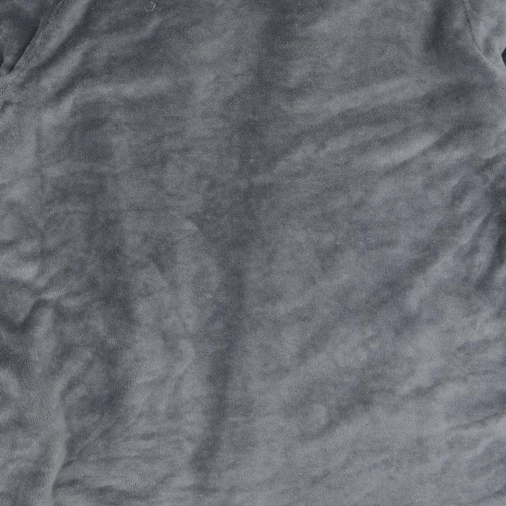Love To Lounge Womens Grey Solid Fleece Babydoll Robe Size M