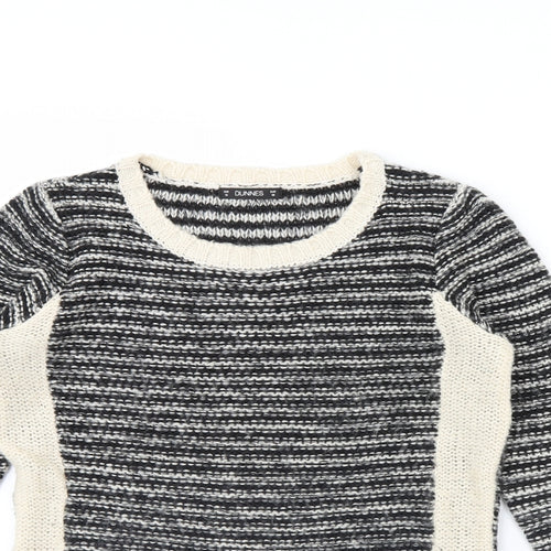 Dunnes Stores Womens Black Striped  Pullover Jumper Size 10