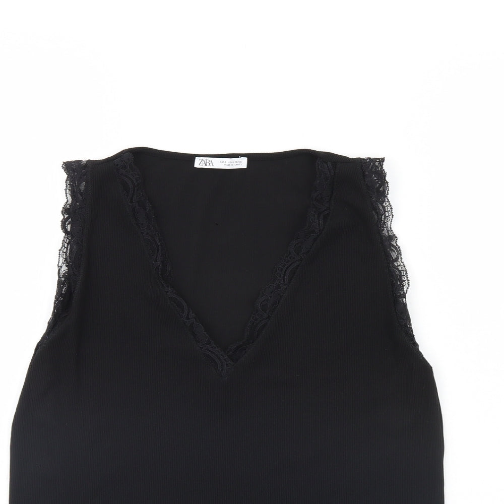 Zara Womens Black   Basic Tank Size S