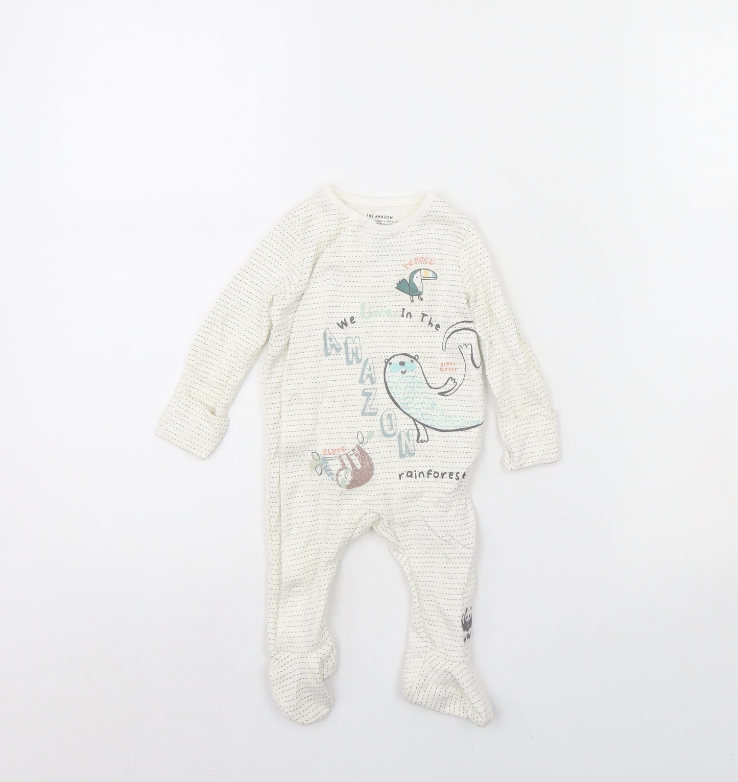F&F Baby Ivory Polka Dot  Babygrow One-Piece Size 0-3 Months  - save the Amazon