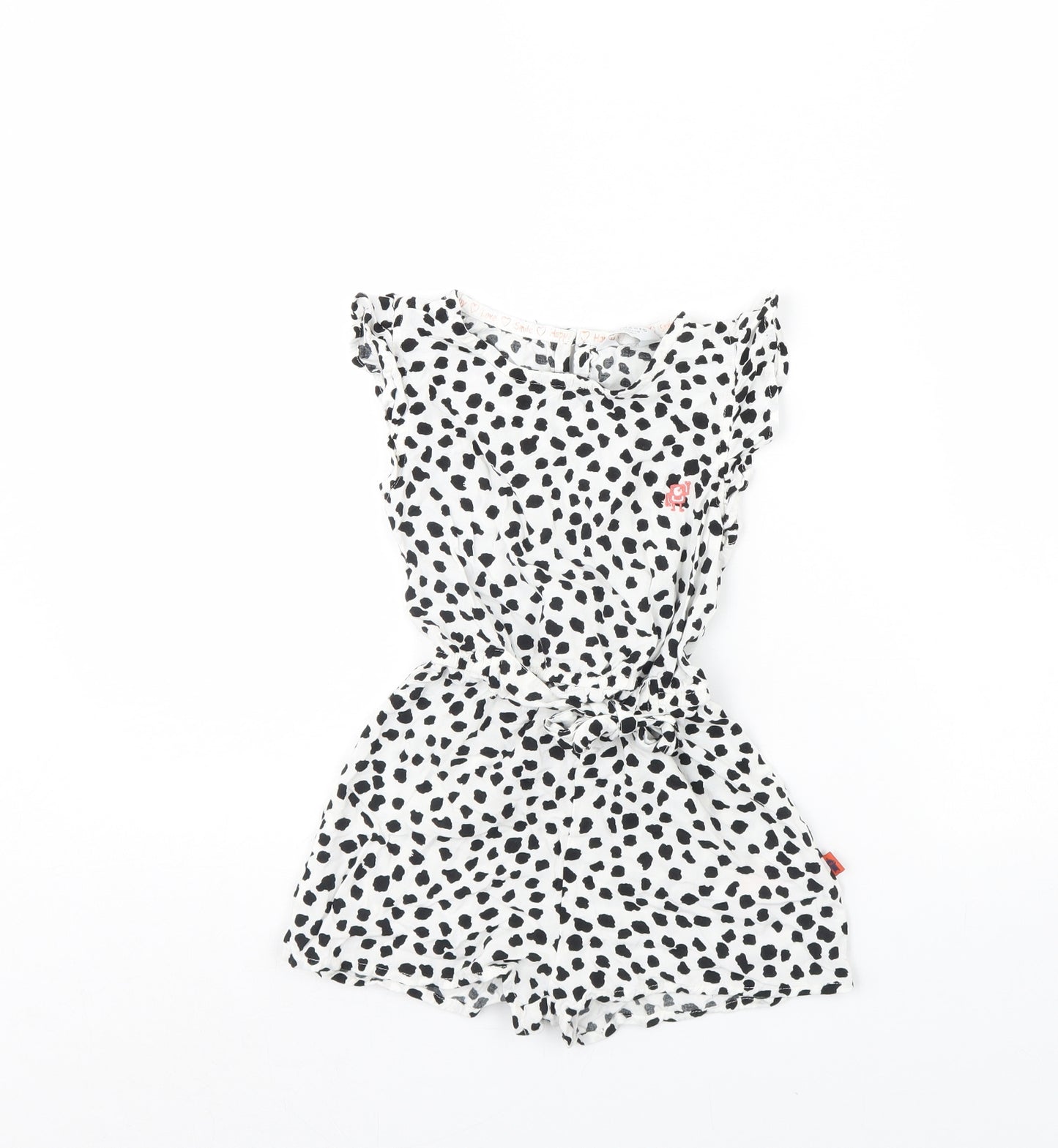 Primark Girls White Polka Dot  Playsuit One-Piece Size 6 Years