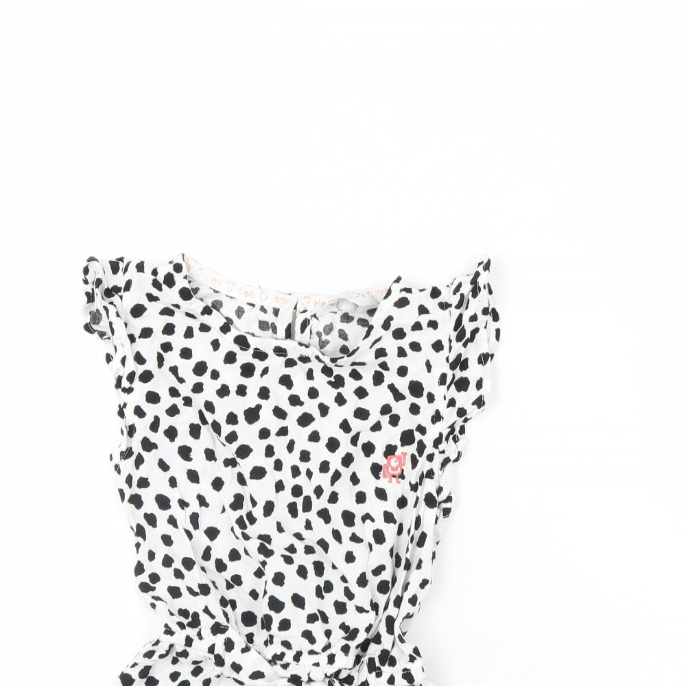 Primark Girls White Polka Dot  Playsuit One-Piece Size 6 Years