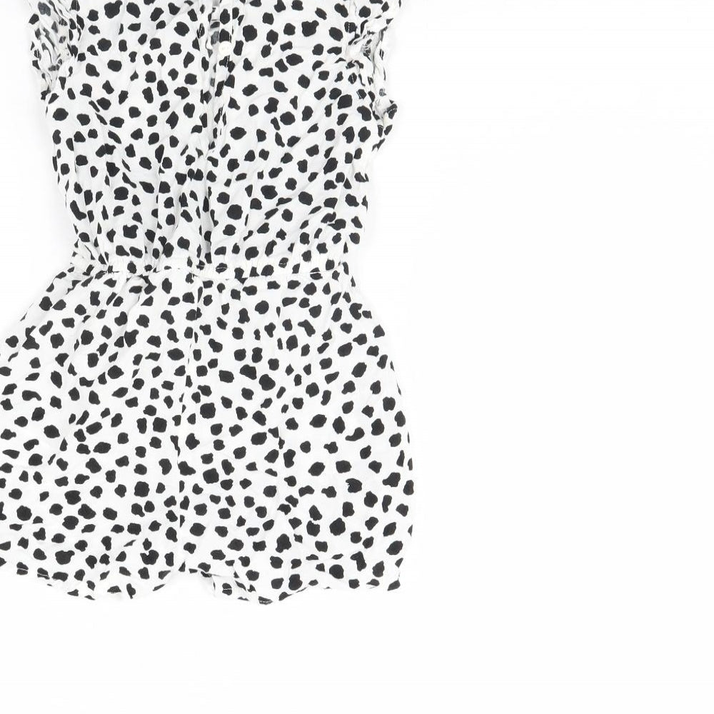 Primark Girls White Polka Dot  Playsuit One-Piece Size 6 Years