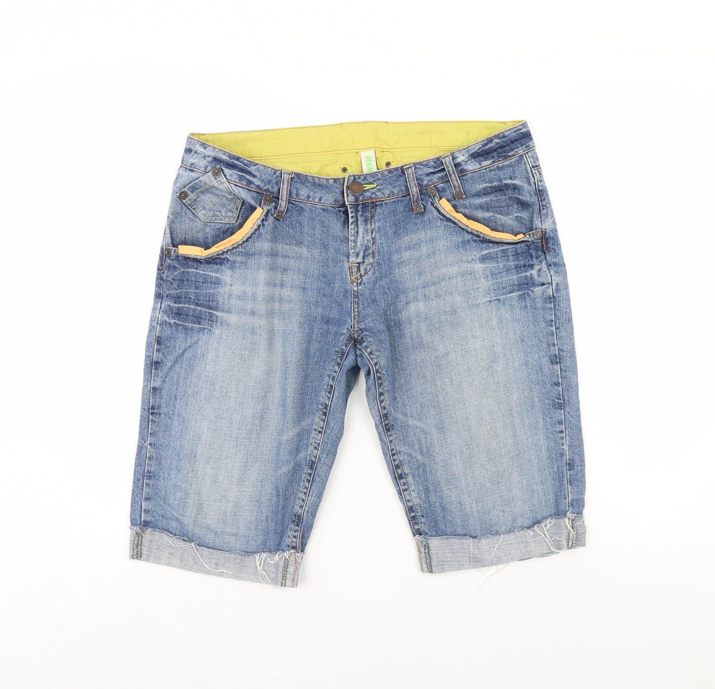 Denim & Co. Womens Blue  Denim Boyfriend Shorts Size 16