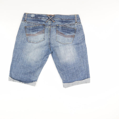 Denim & Co. Womens Blue  Denim Boyfriend Shorts Size 16