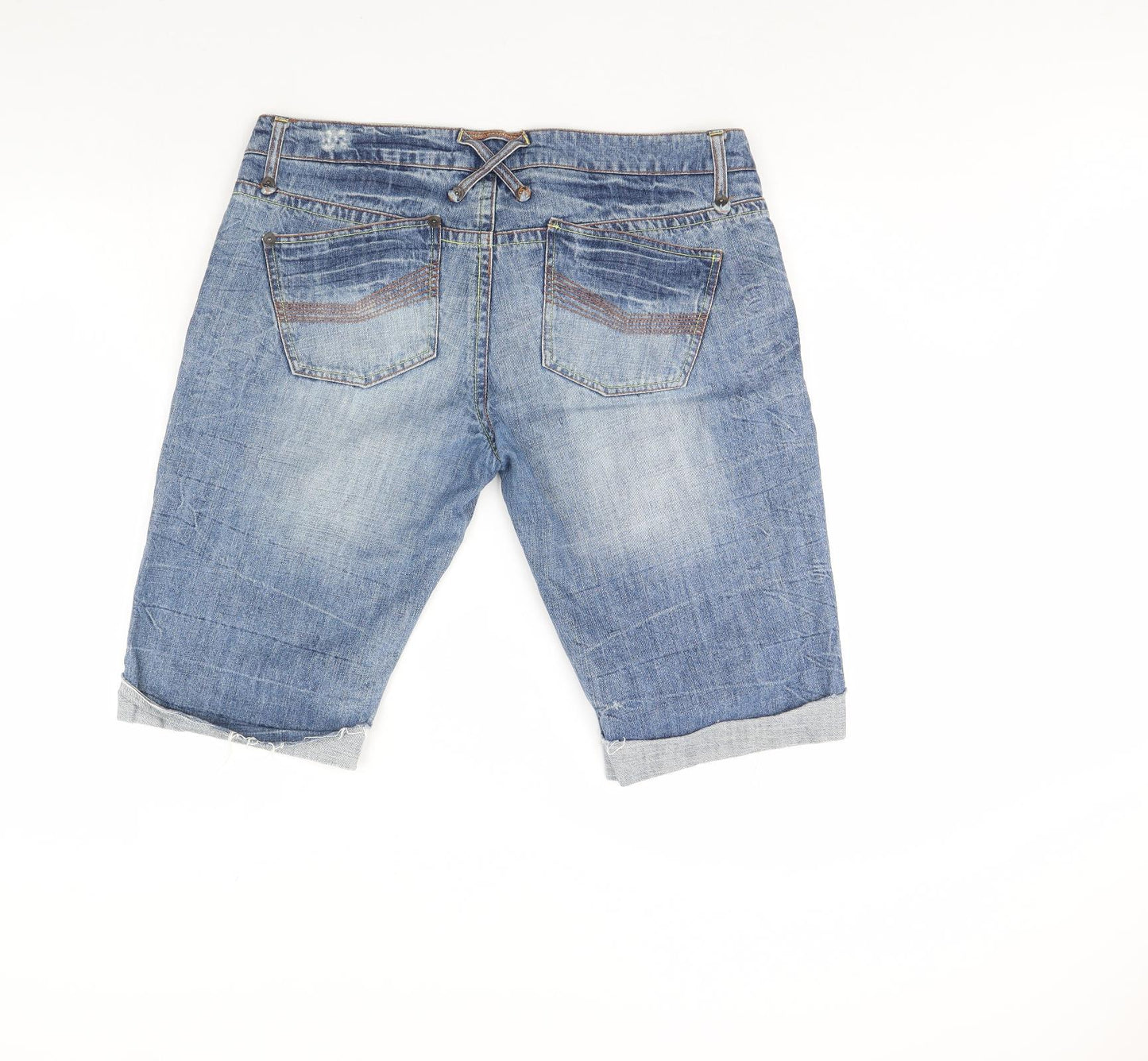 Denim & Co. Womens Blue  Denim Boyfriend Shorts Size 16