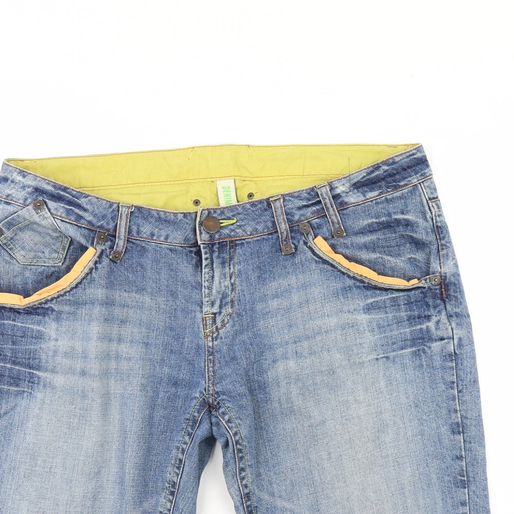 Denim & Co. Womens Blue  Denim Boyfriend Shorts Size 16