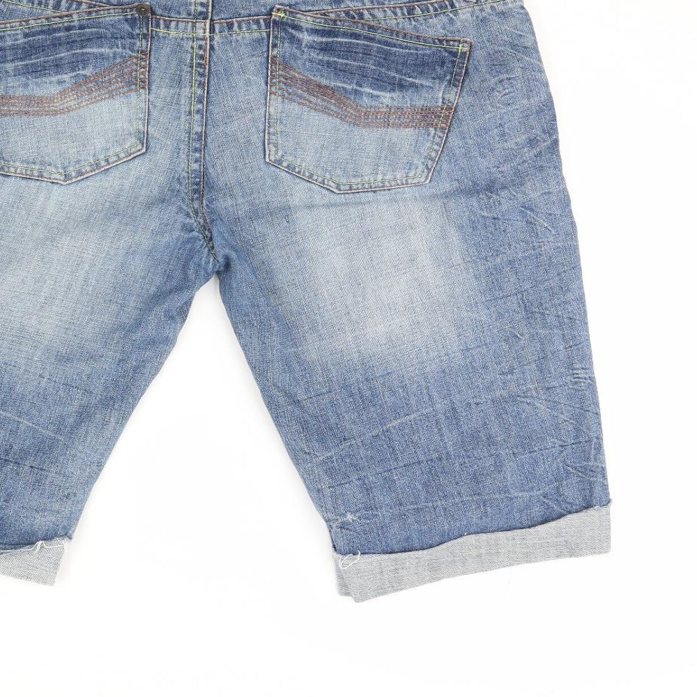 Denim & Co. Womens Blue  Denim Boyfriend Shorts Size 16