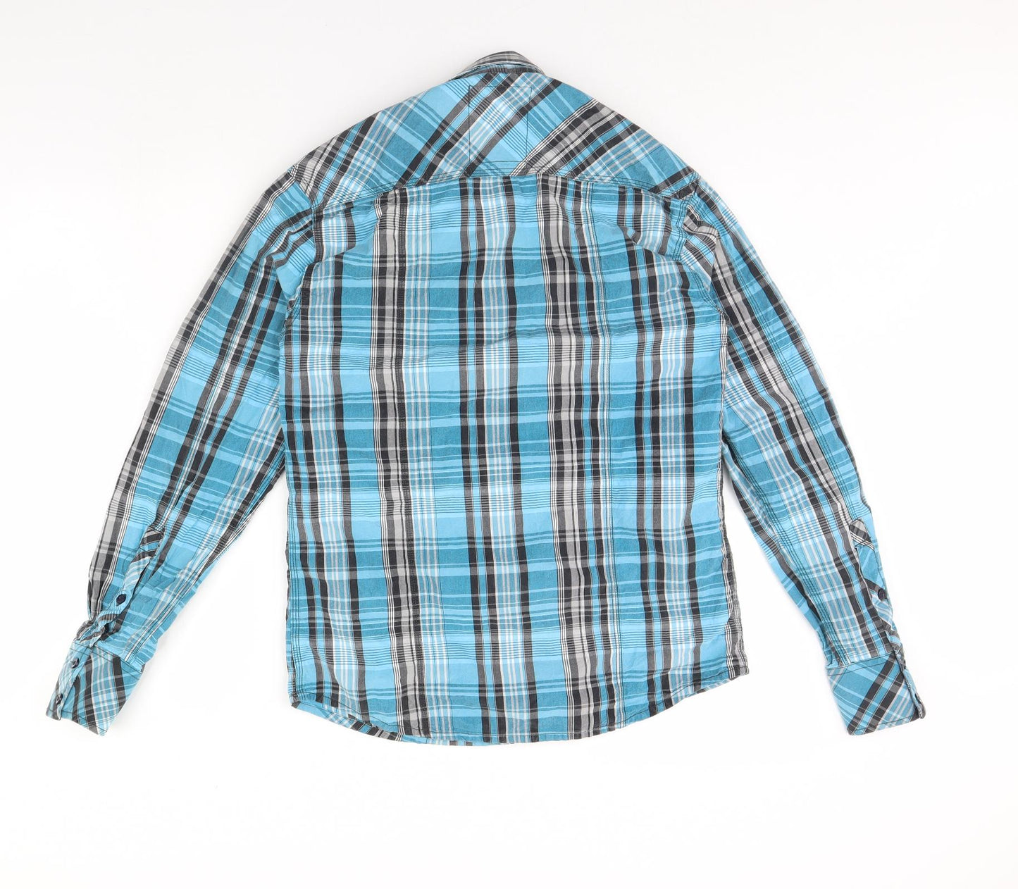 JACK & JONES Mens Blue Check   Dress Shirt Size M