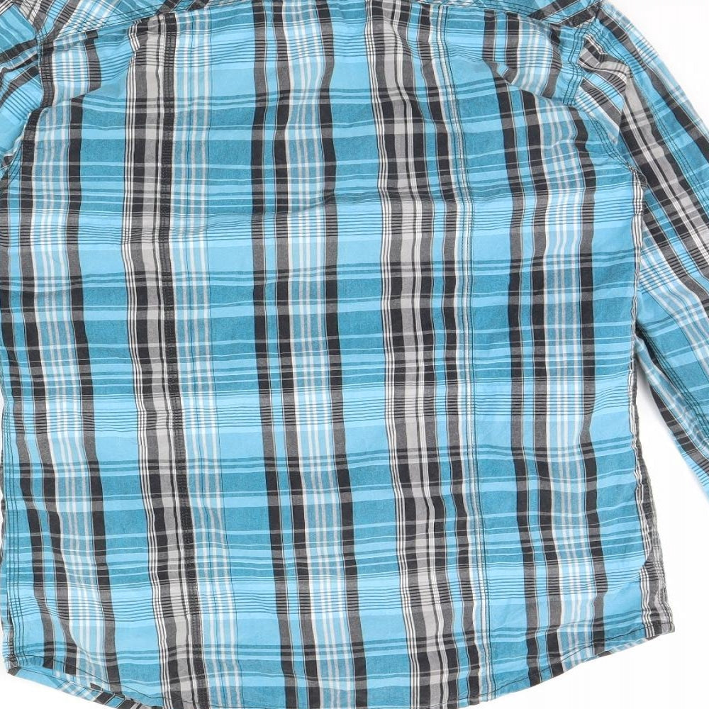 JACK & JONES Mens Blue Check   Dress Shirt Size M