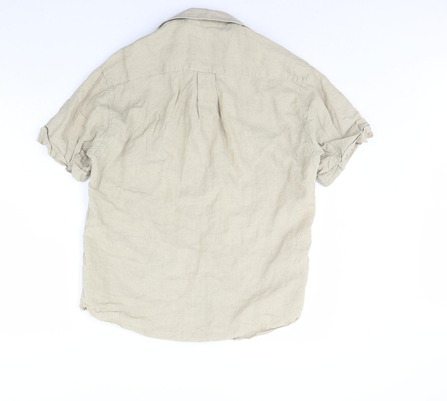 Melika Mens Beige    Dress Shirt Size M