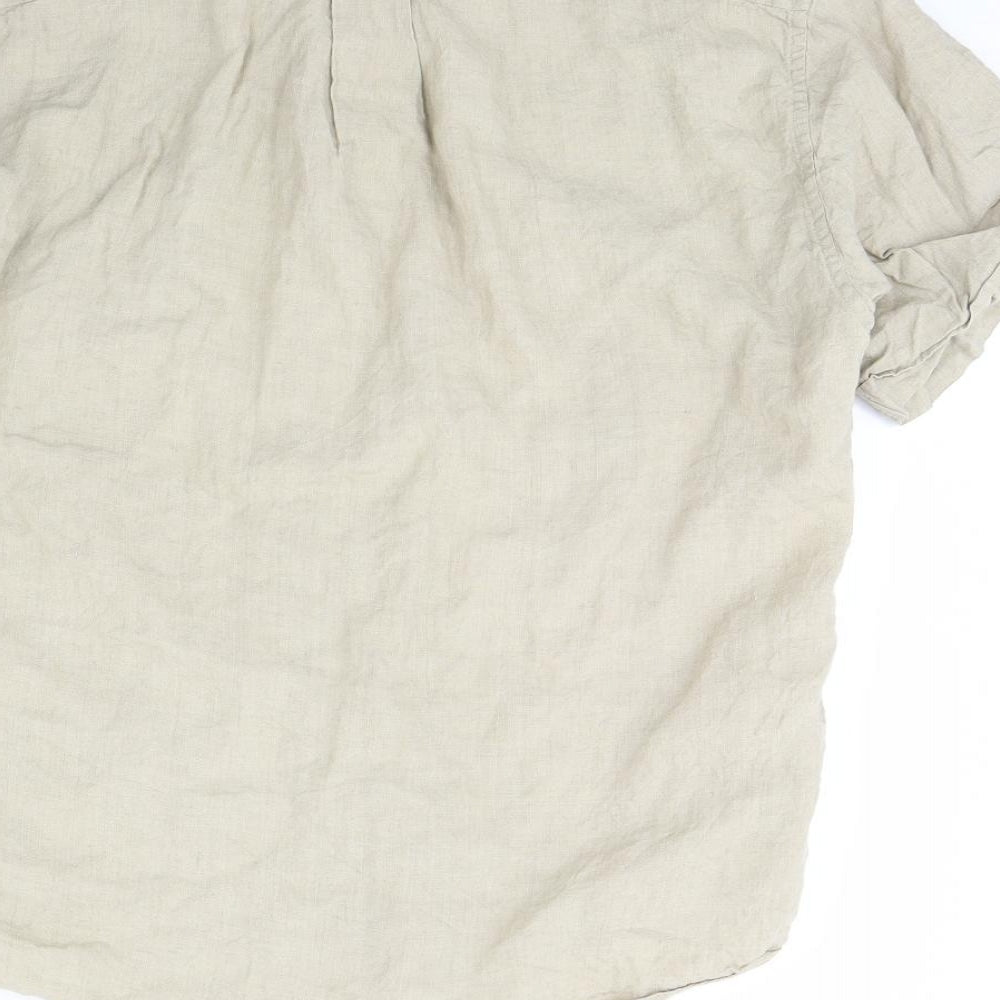 Melika Mens Beige    Dress Shirt Size M