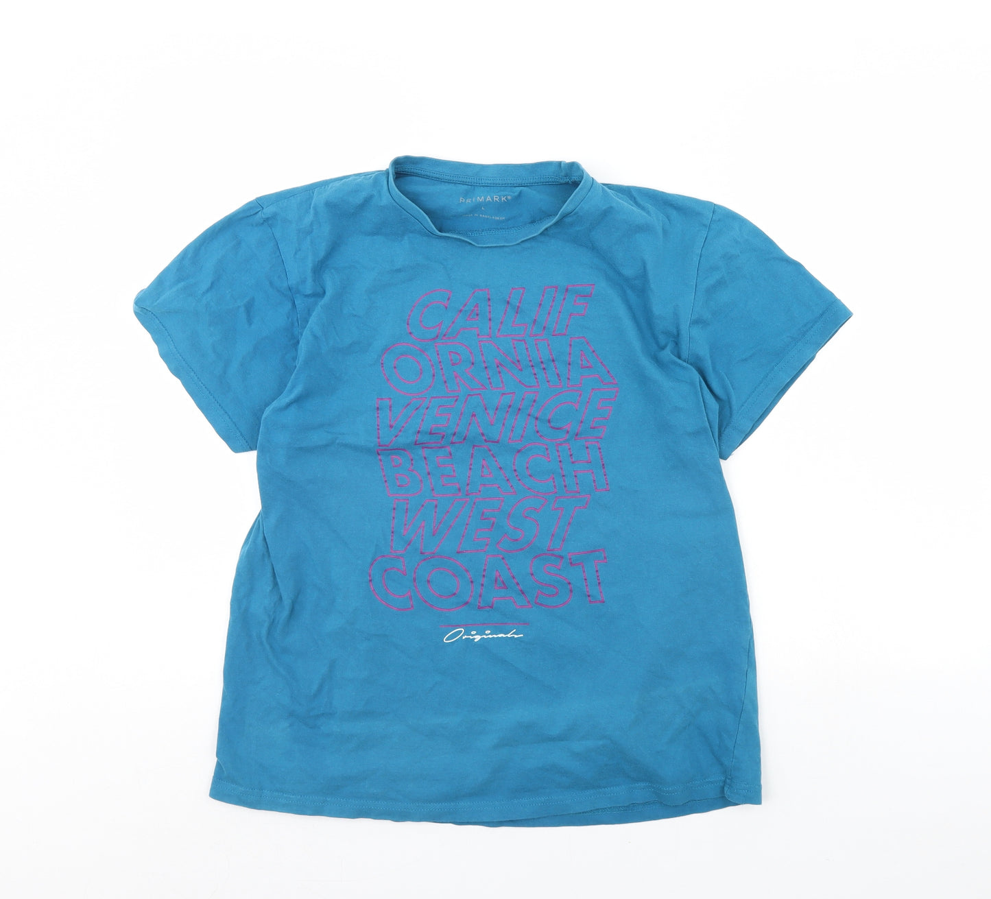 Primark Mens Blue    T-Shirt Size L  - California