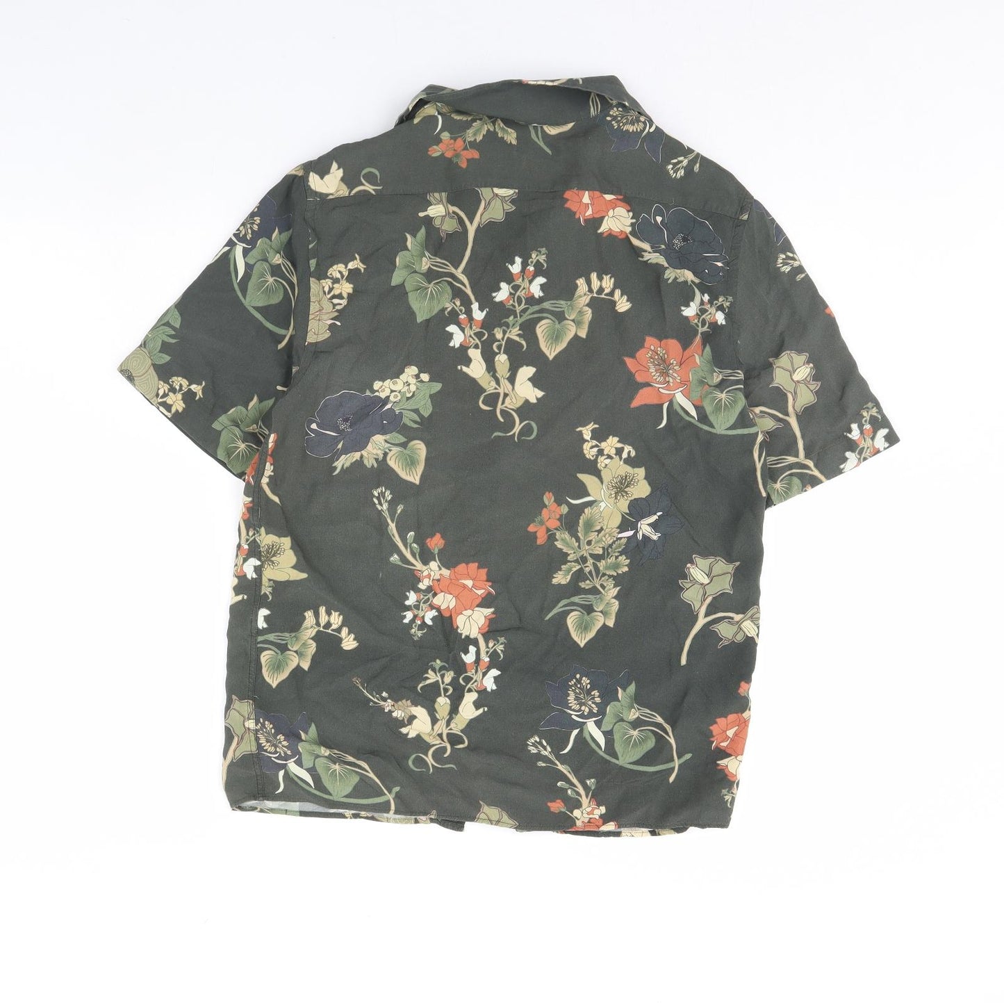 Zara Mens Green Floral   Button-Up Size M