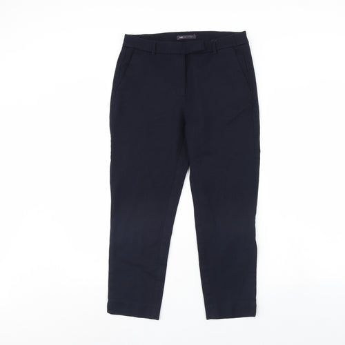 M&S Womens Blue   Cropped Trousers Size 32 in L23 in