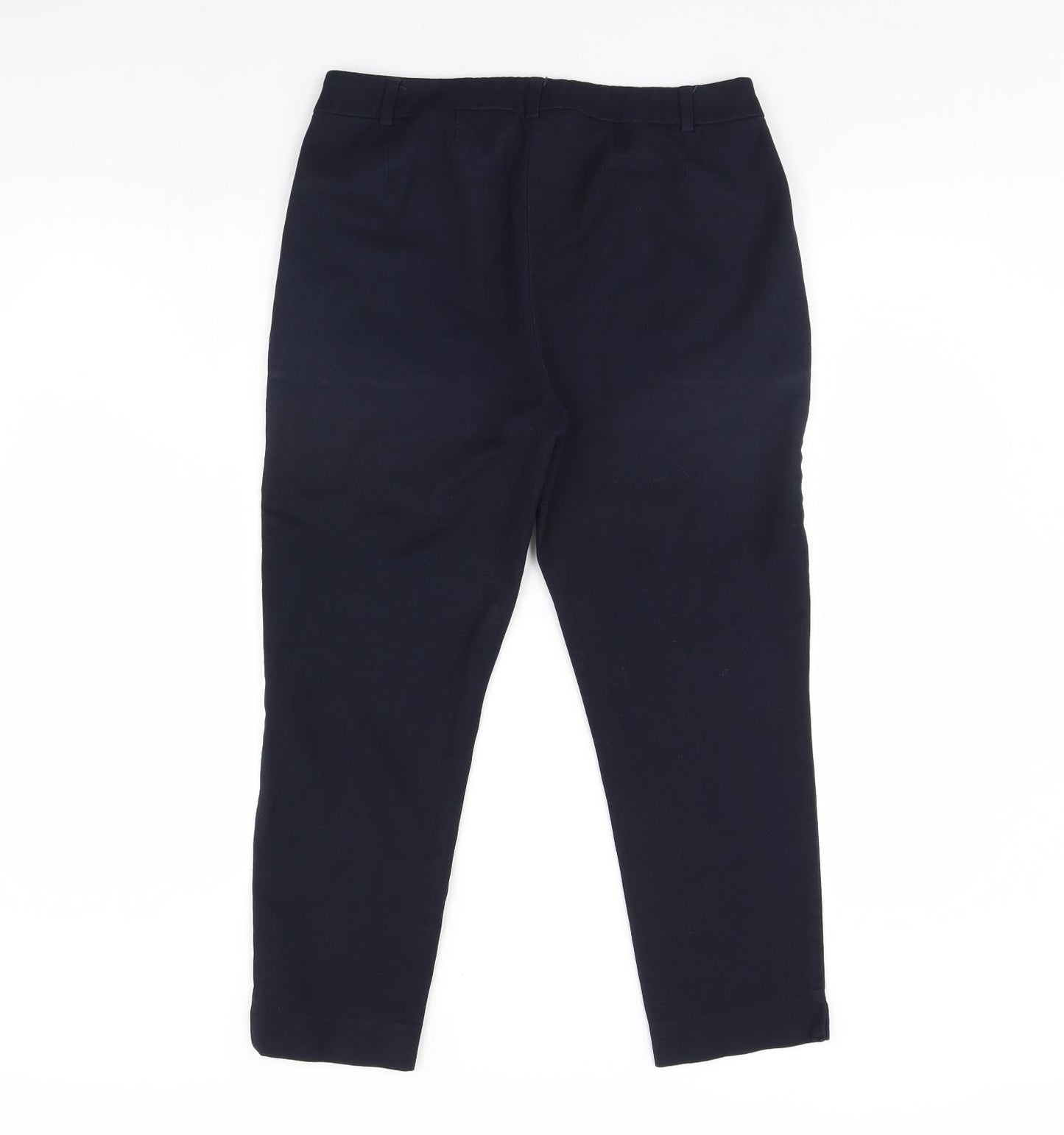 M&S Womens Blue   Cropped Trousers Size 32 in L23 in