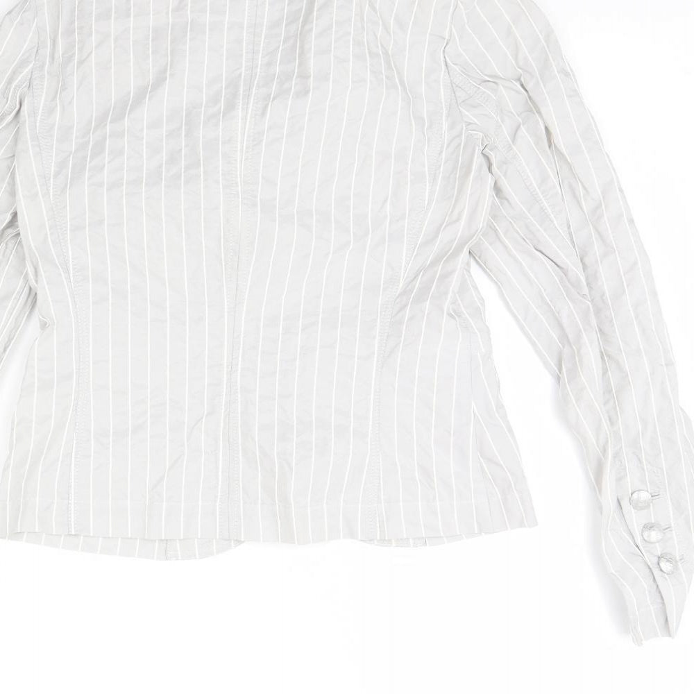 Verse Womens Grey Striped  Jacket  Size 8  - Shoulder Pads