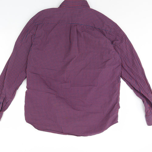 Gap Mens Purple Check   Dress Shirt Size L