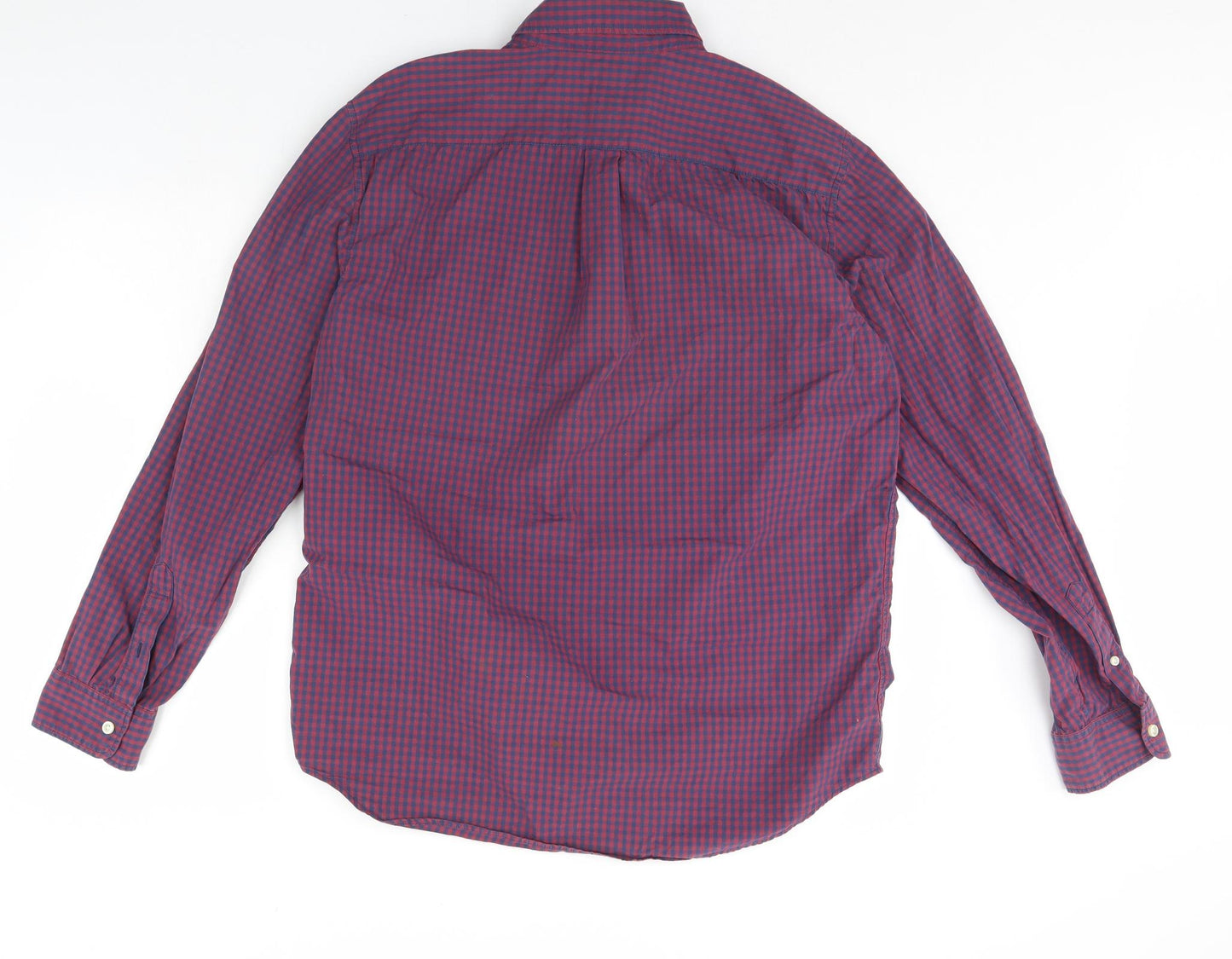 Gap Mens Purple Check   Dress Shirt Size L