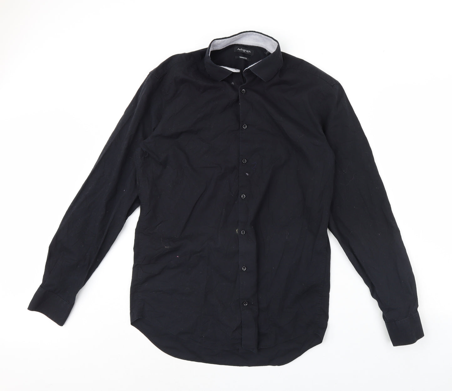 M&S Mens Black    Dress Shirt Size 16