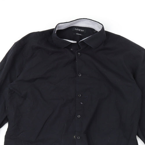 M&S Mens Black    Dress Shirt Size 16