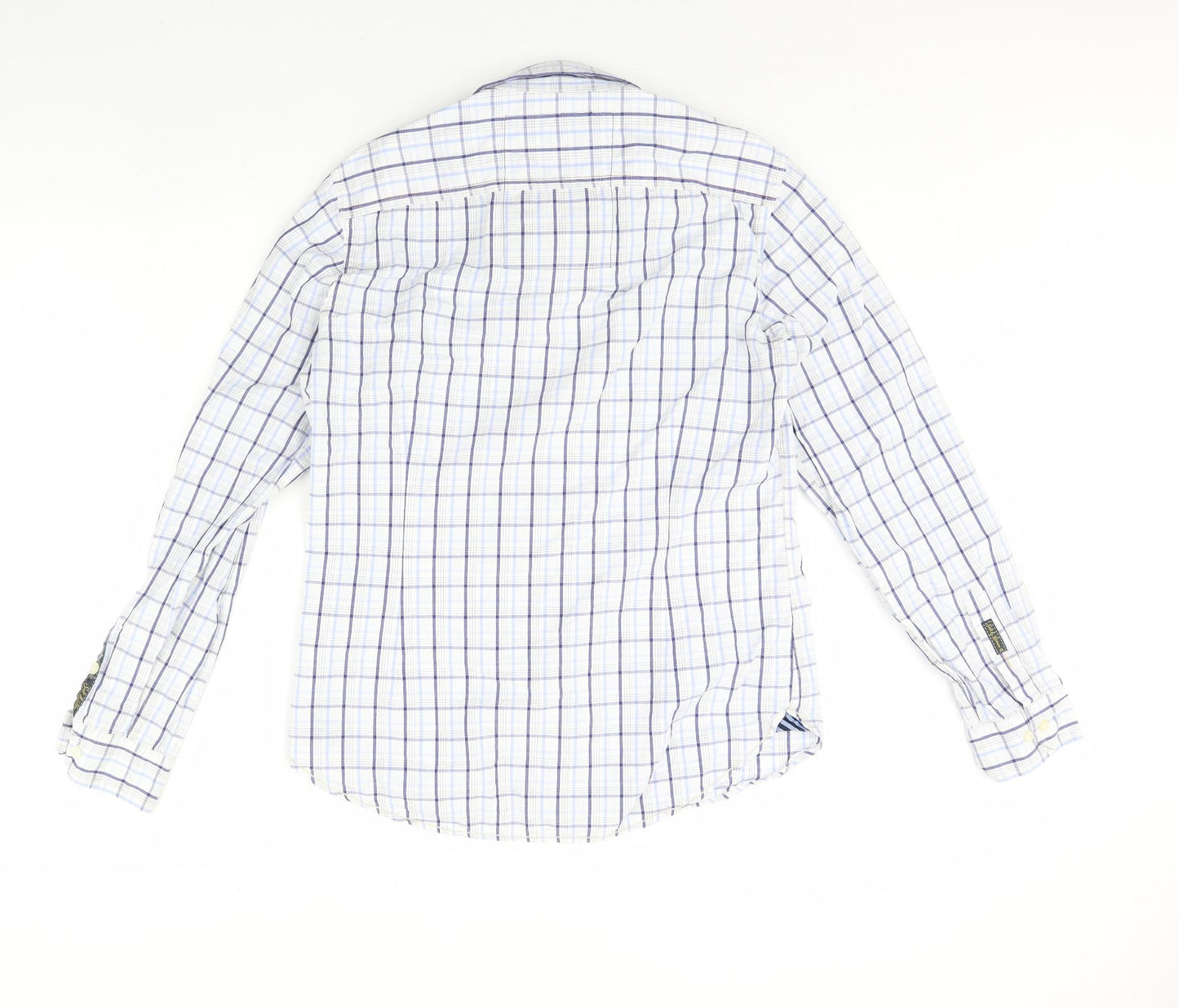 NEXT Mens Blue Check   Dress Shirt Size M