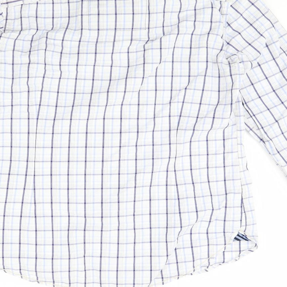 NEXT Mens Blue Check   Dress Shirt Size M