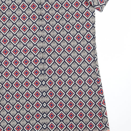 Influence Womens Blue Geometric  A-Line  Size 8