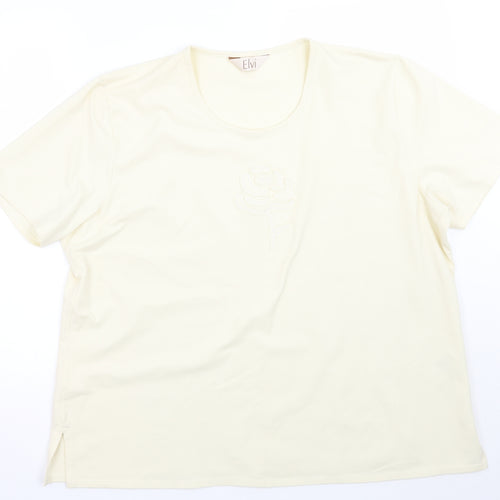 ELVI Womens Beige   Basic T-Shirt Size XL