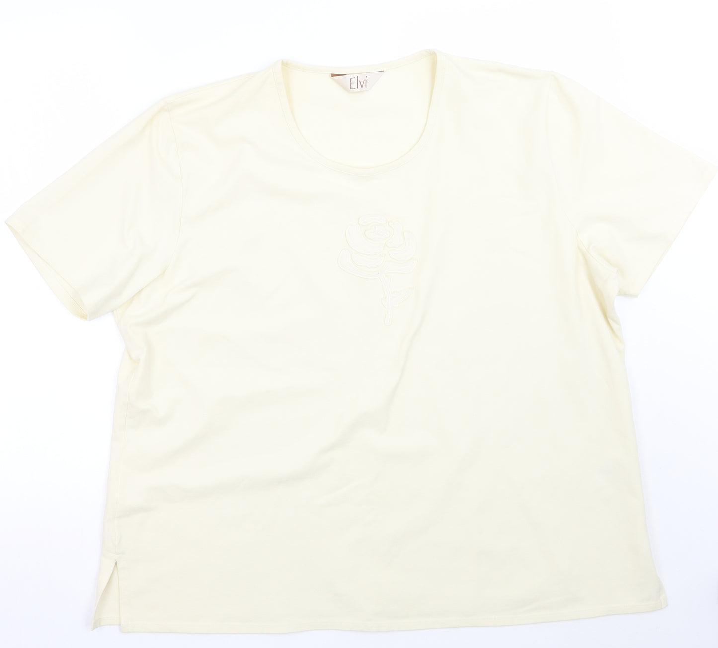 ELVI Womens Beige   Basic T-Shirt Size XL