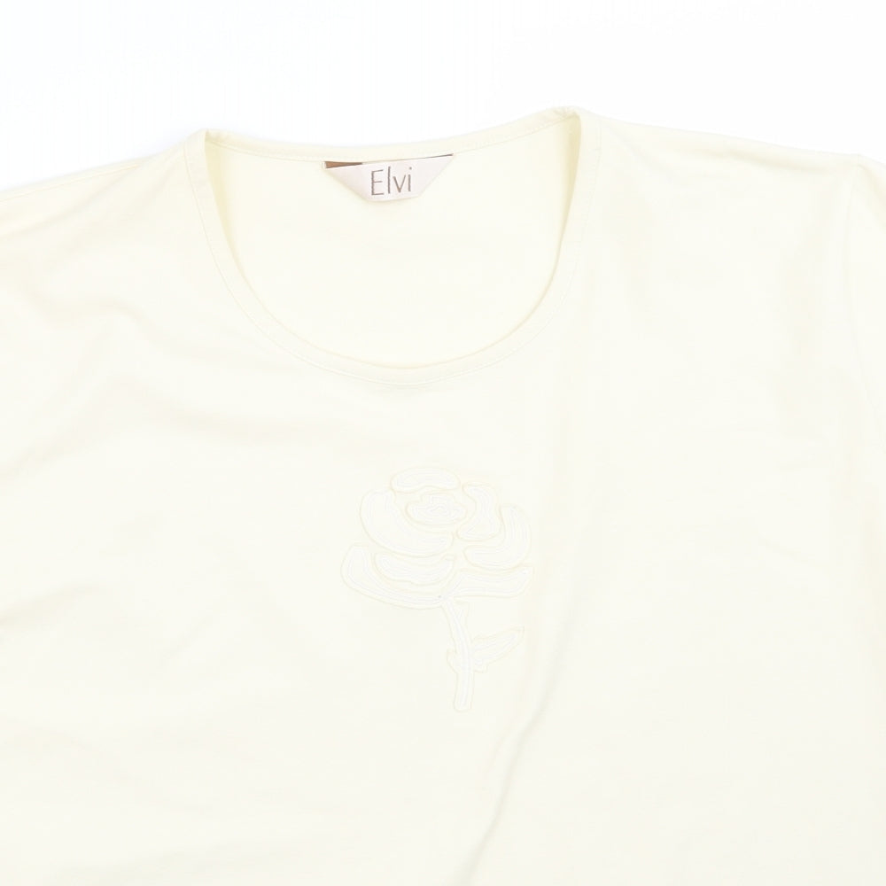 ELVI Womens Beige   Basic T-Shirt Size XL